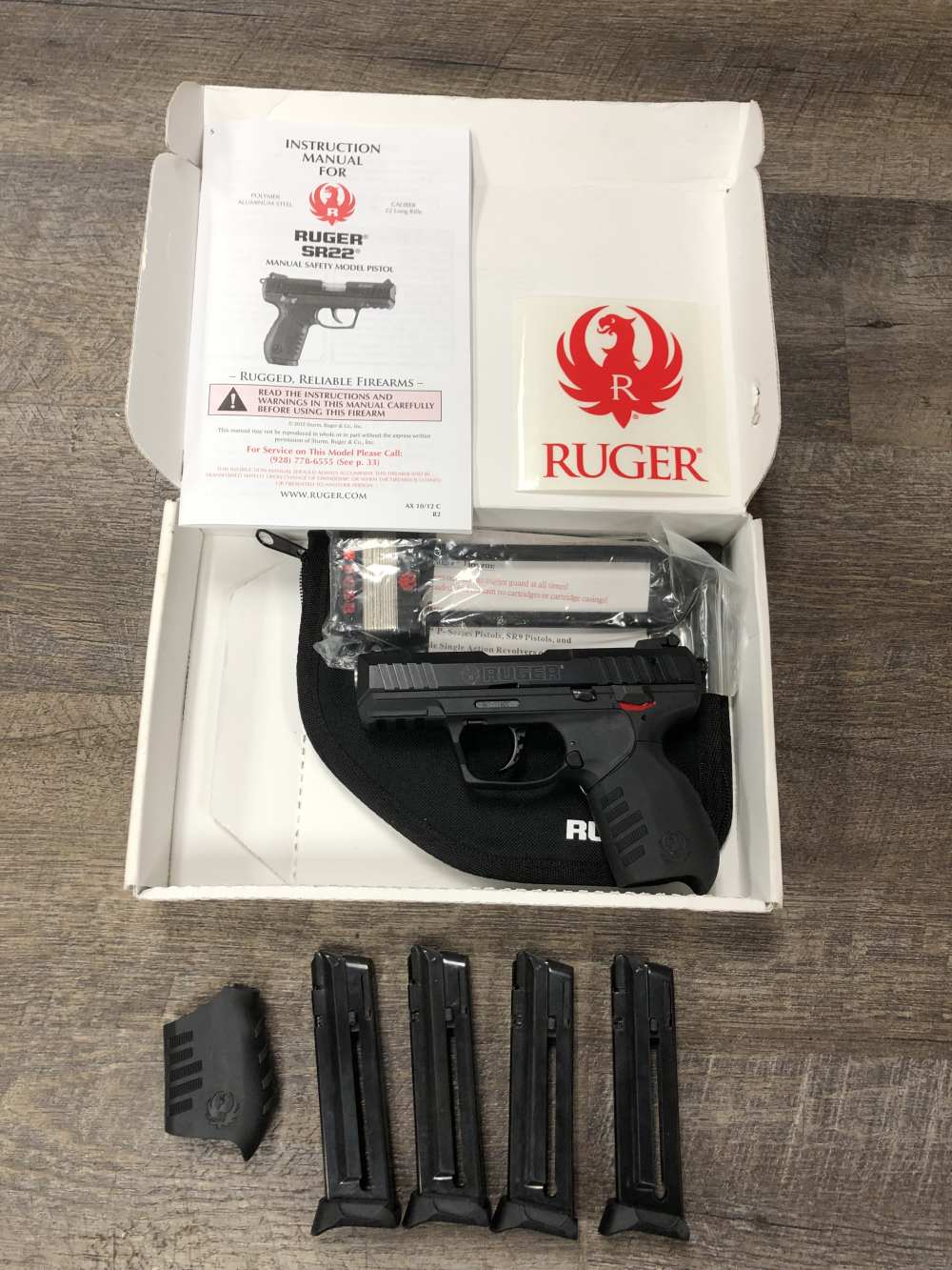 Ruger SR22 Semi Auto Pistol 3.5" Barrel 22LR w/ 4 Mags Manual Original Box-img-0