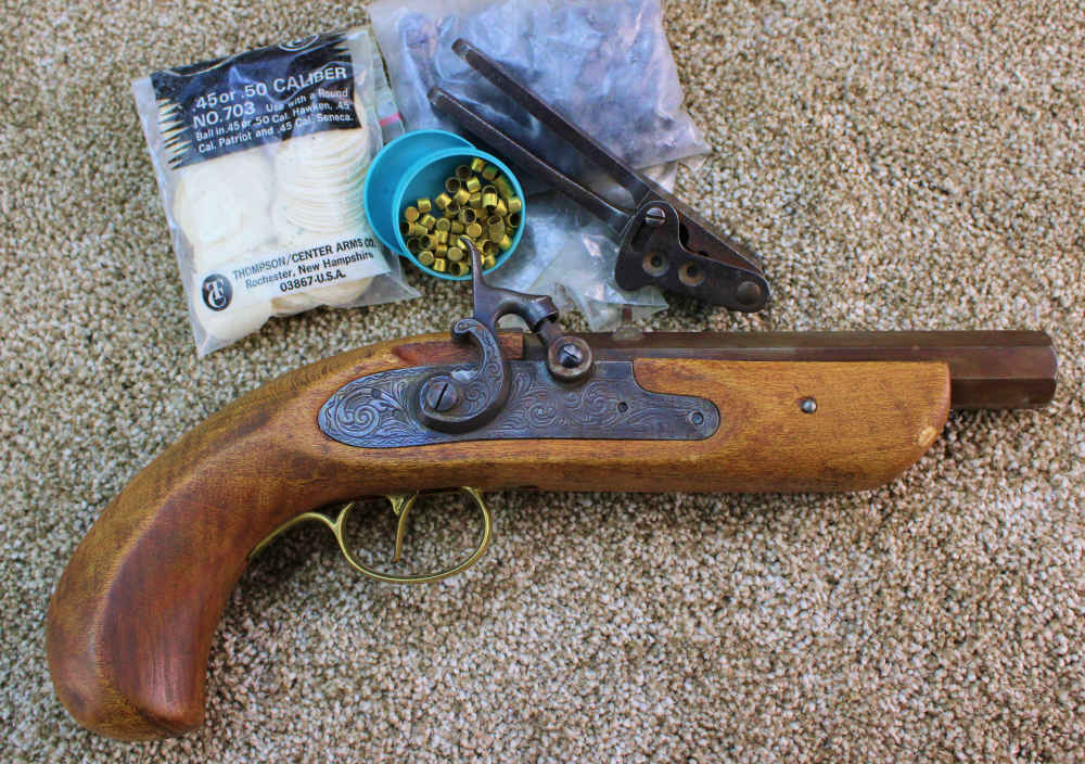 Spanish-Made Jukar Black Powder Cap & Ball Antique Pistol W/ Accessories-img-0