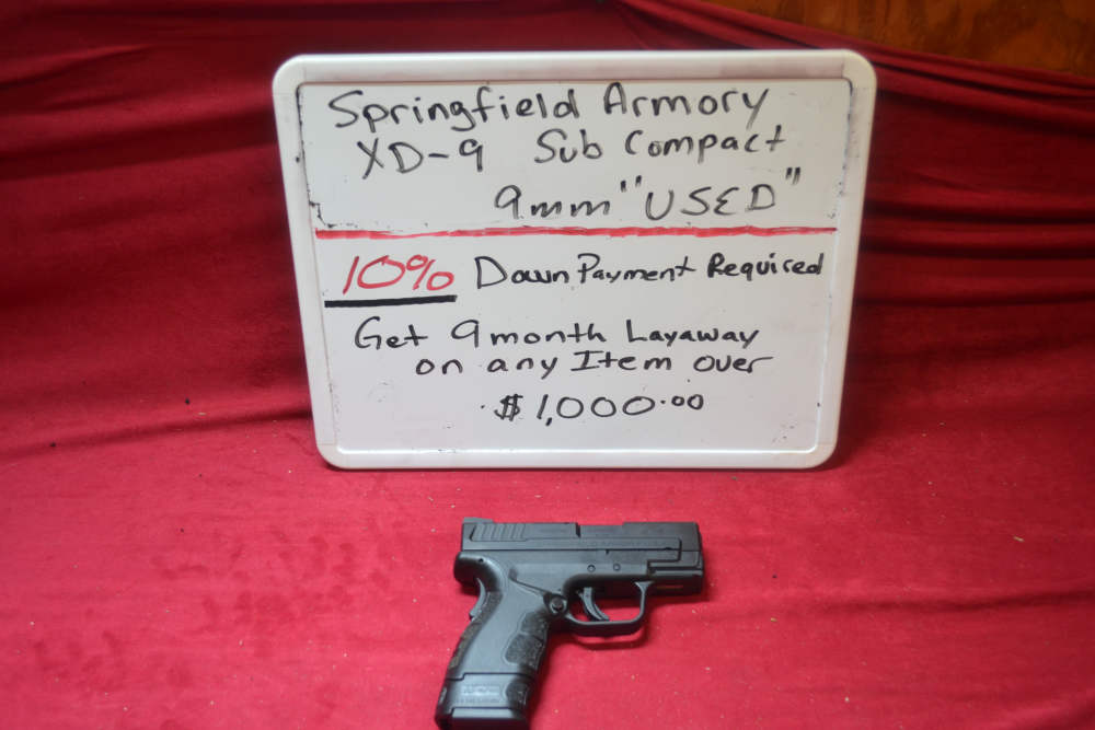 Springfield Armory XD-9 Sub Compact 9mm 3"Barrel Used, Layaway Available.-img-0