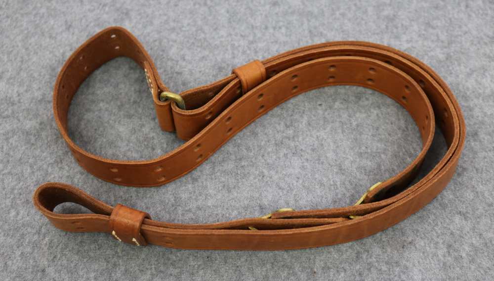 Quality leather Model 1907 MRT marked military style rifle sling-img-0