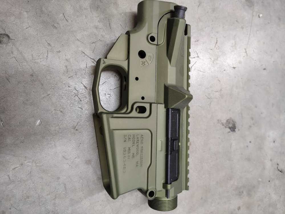 Aero M5 308 AR10 Receiver Set Upper And Lower OD Green Anodized NeW Rare NR-img-1