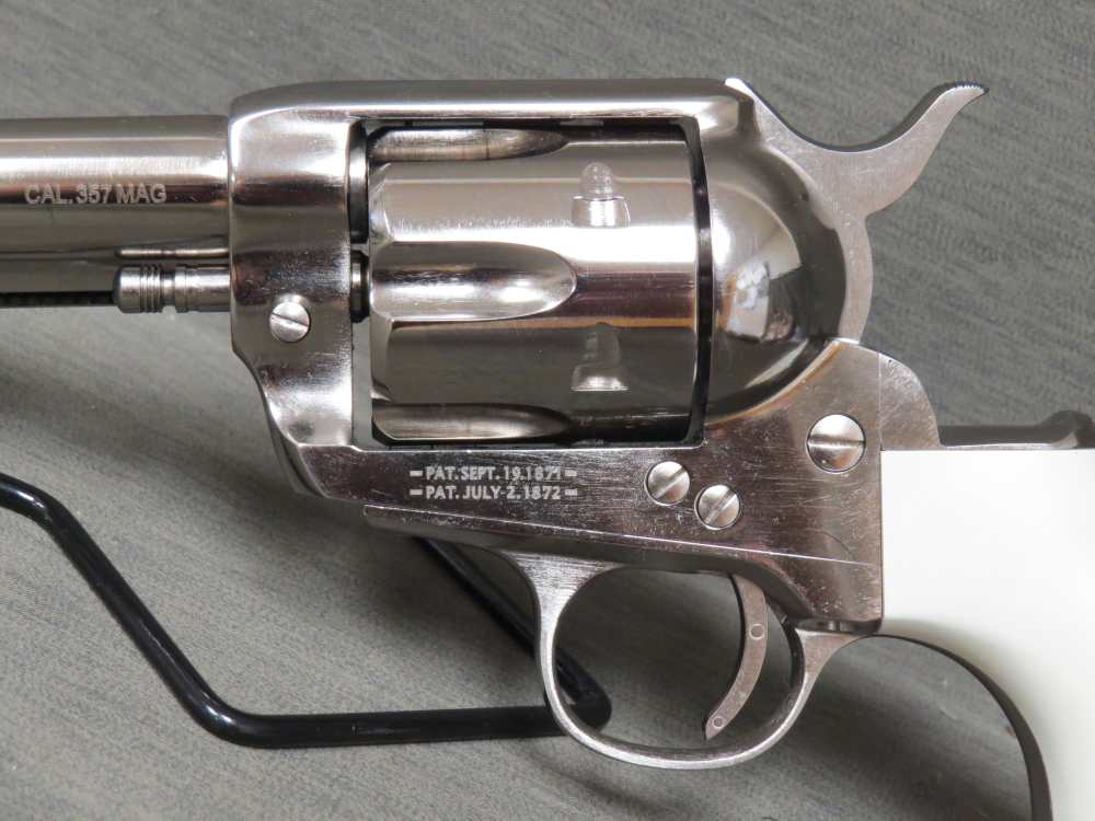 Taylor's & Co Pietta 1873 Nickel Flattop Birdshead Revolver 3.5" 200073-img-2