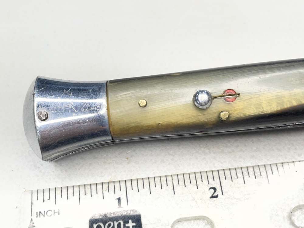 Coricama 11" Picklock steel lined red dot Stiletto auto switch blade Italy-img-1