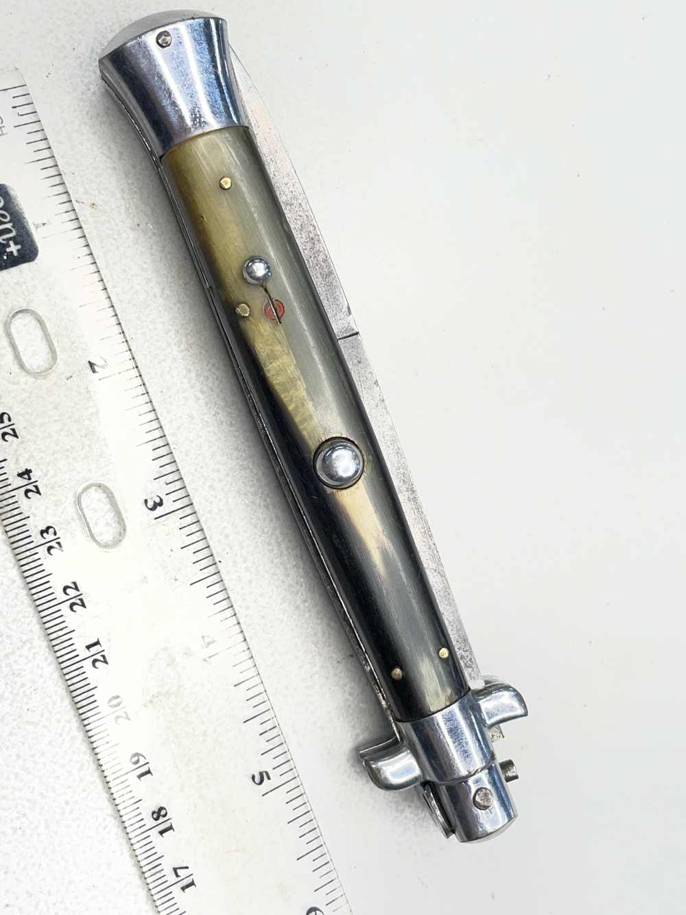 Coricama 11" Picklock steel lined red dot Stiletto auto switch blade Italy-img-22