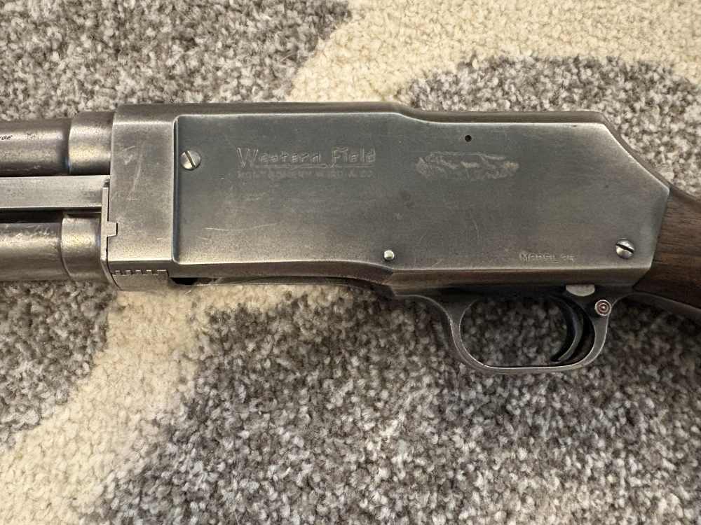 Wards Western Field Model 35 (Stevens 520) 12 GA Pump Shotgun 30" c. 1940s-img-2