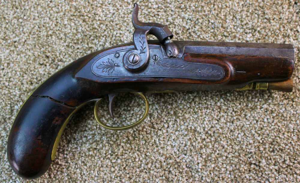 Fenton Black Powder Cap & Ball Pistol London Marked Approx. .56 Bore-img-0