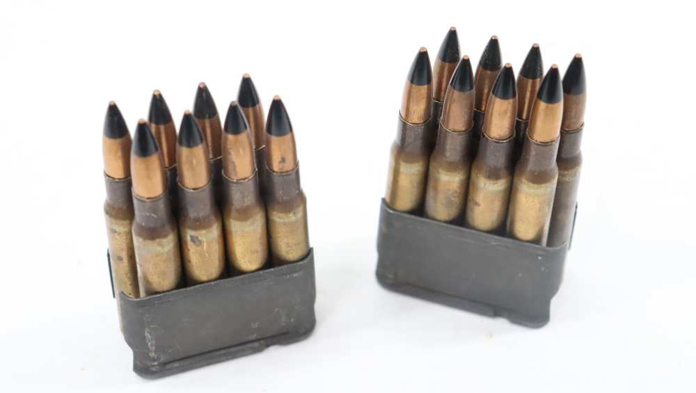 TWO ORG M1 GARAND ENBLOCS W/ .30 CAL AP ROUNDS-img-0