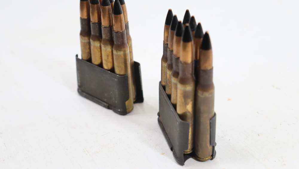 TWO ORG M1 GARAND ENBLOCS W/ .30 CAL AP ROUNDS-img-2