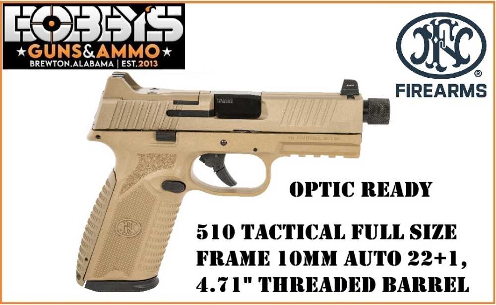 FN 66-101376 510 Tactical Full Size Frame 10mm Auto 22+1, 4.71" Threaded -img-0