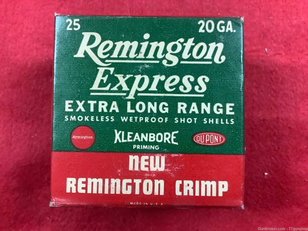 Remington Express 20 Gauge 25 Rounds Vintage Kleanbore Ammo 7-1/2 Shot-img-0