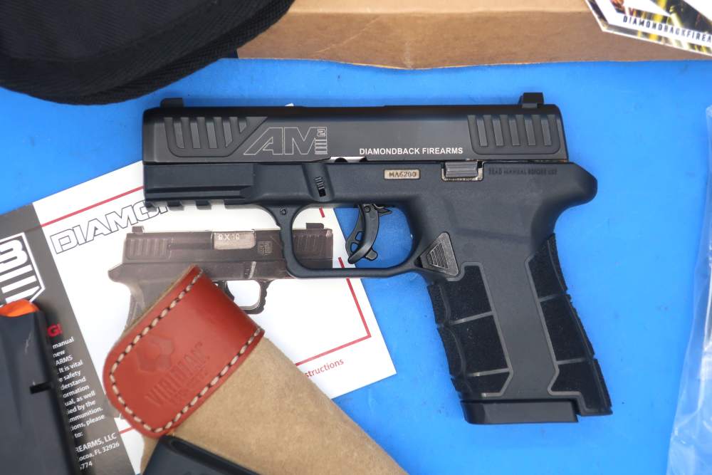 Diamondback AM2 9MM Pistol w/Case Viridian Laser & Holster Used EXC!-img-1