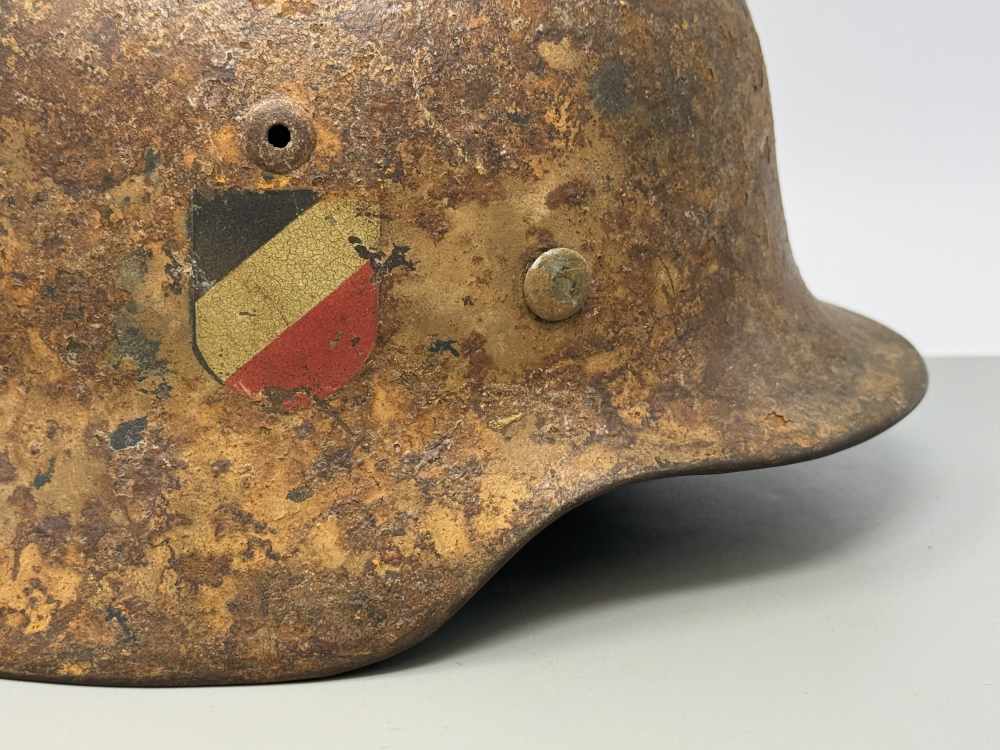 WW2 German Luftwaffe M35 Double Decal DAK Afrika Korps Camo Helmet WWII -img-7