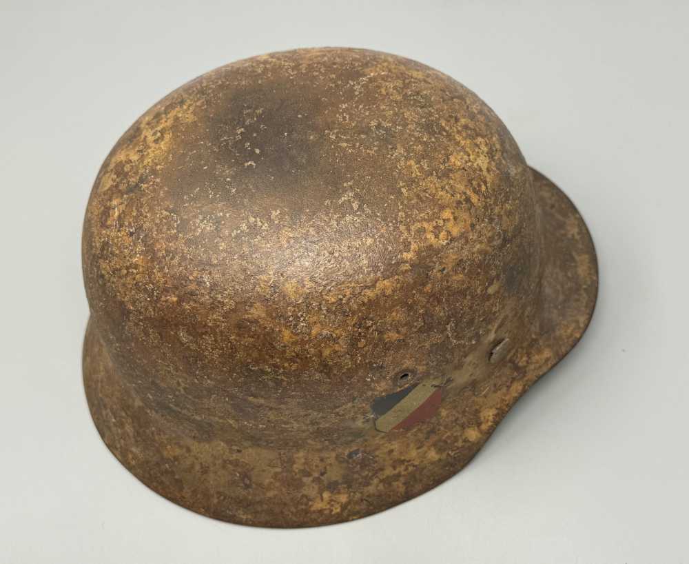 WW2 German Luftwaffe M35 Double Decal DAK Afrika Korps Camo Helmet WWII -img-9