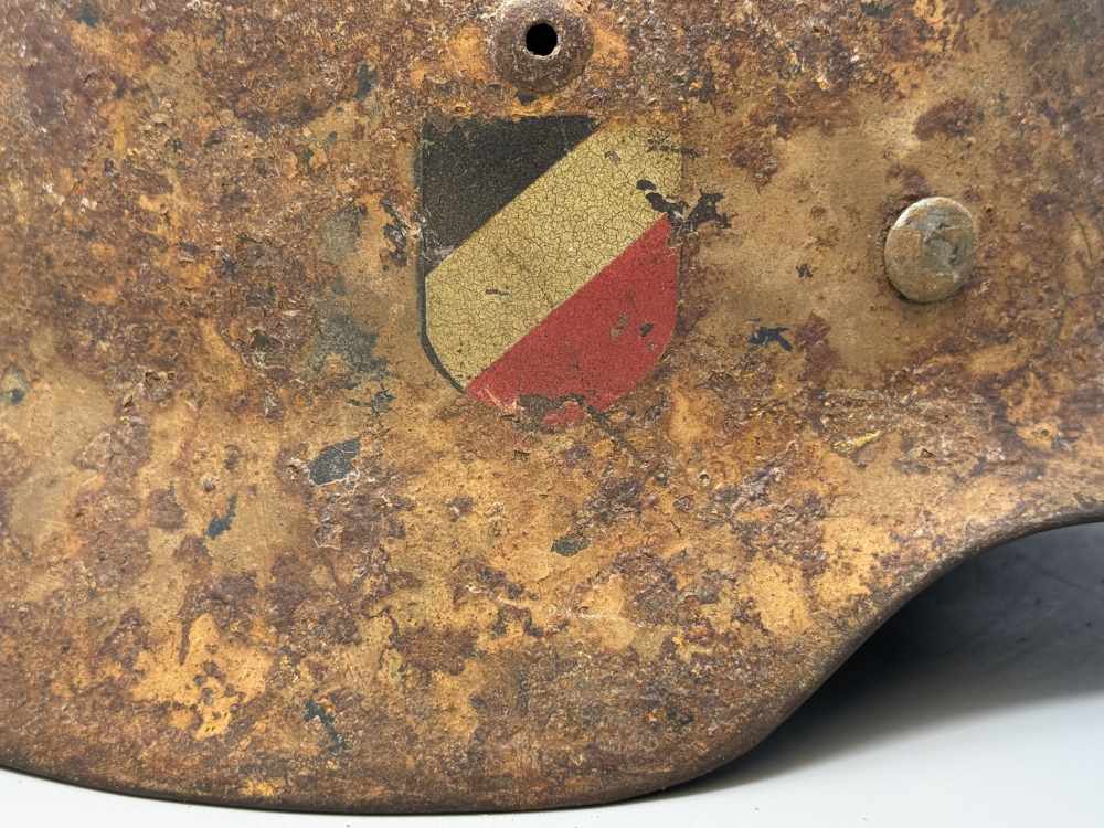 WW2 German Luftwaffe M35 Double Decal DAK Afrika Korps Camo Helmet WWII -img-15