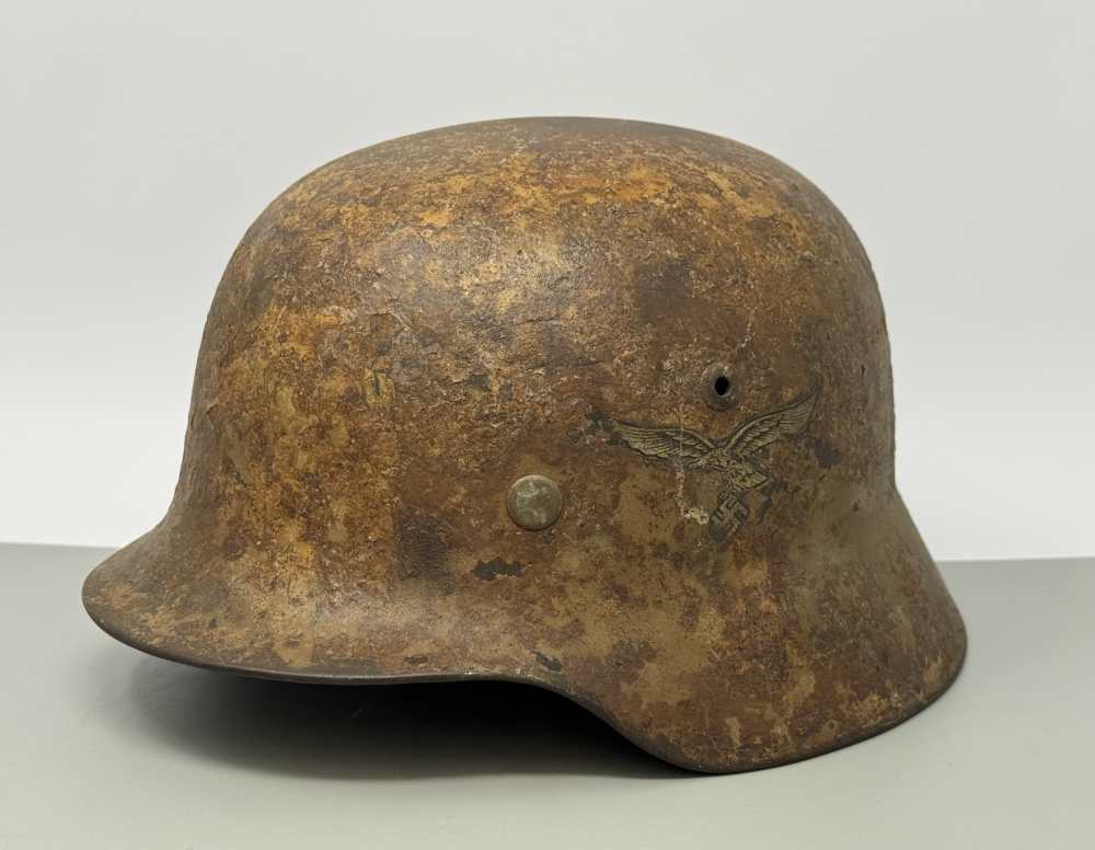 WW2 German Luftwaffe M35 Double Decal DAK Afrika Korps Camo Helmet WWII -img-4
