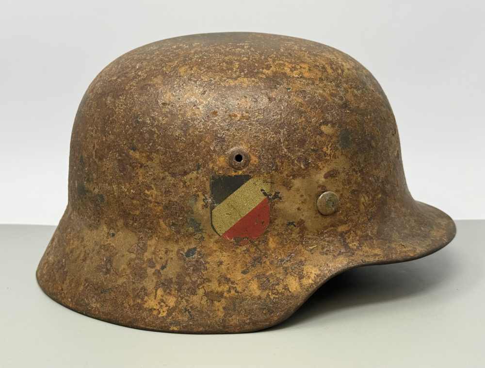 WW2 German Luftwaffe M35 Double Decal DAK Afrika Korps Camo Helmet WWII -img-6