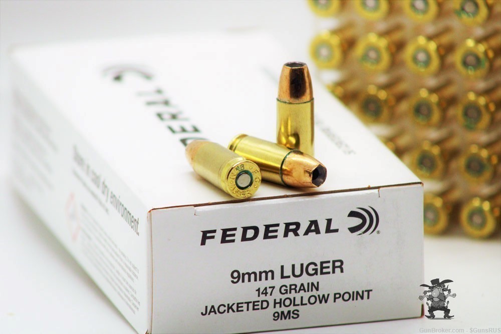 FEDERAL® 9mm 147 Grain HOLLOW POINT DEFENSE  JHP 50 Rounds-img-0