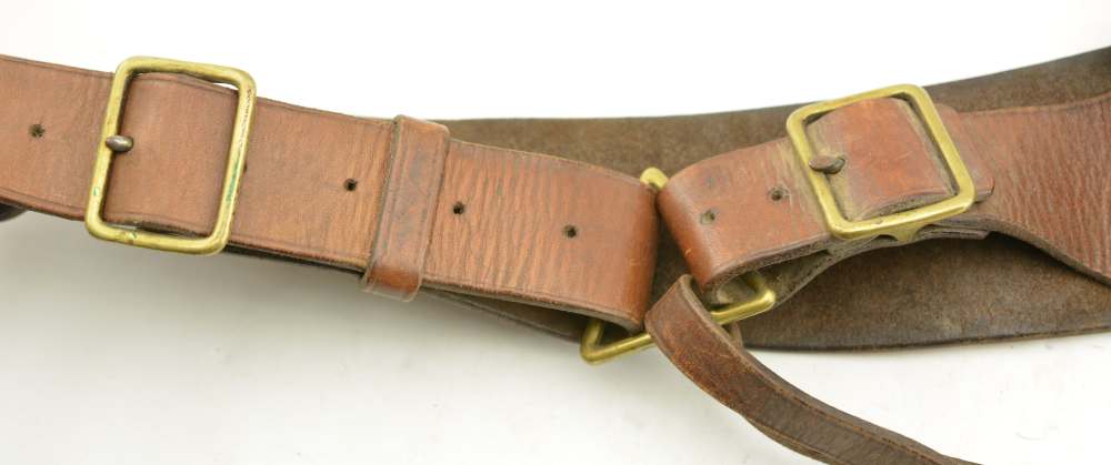 Original Canadian WWI WWII P-1903 Five Pocket Leather Cavalry Bandolier-img-3