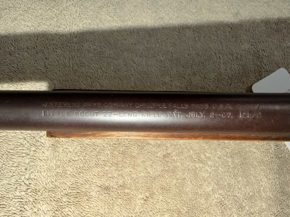 Vintage J Stevens 14 1/2 Little Scout 22LR Single Shot Rifle Good Bore C&R-img-10