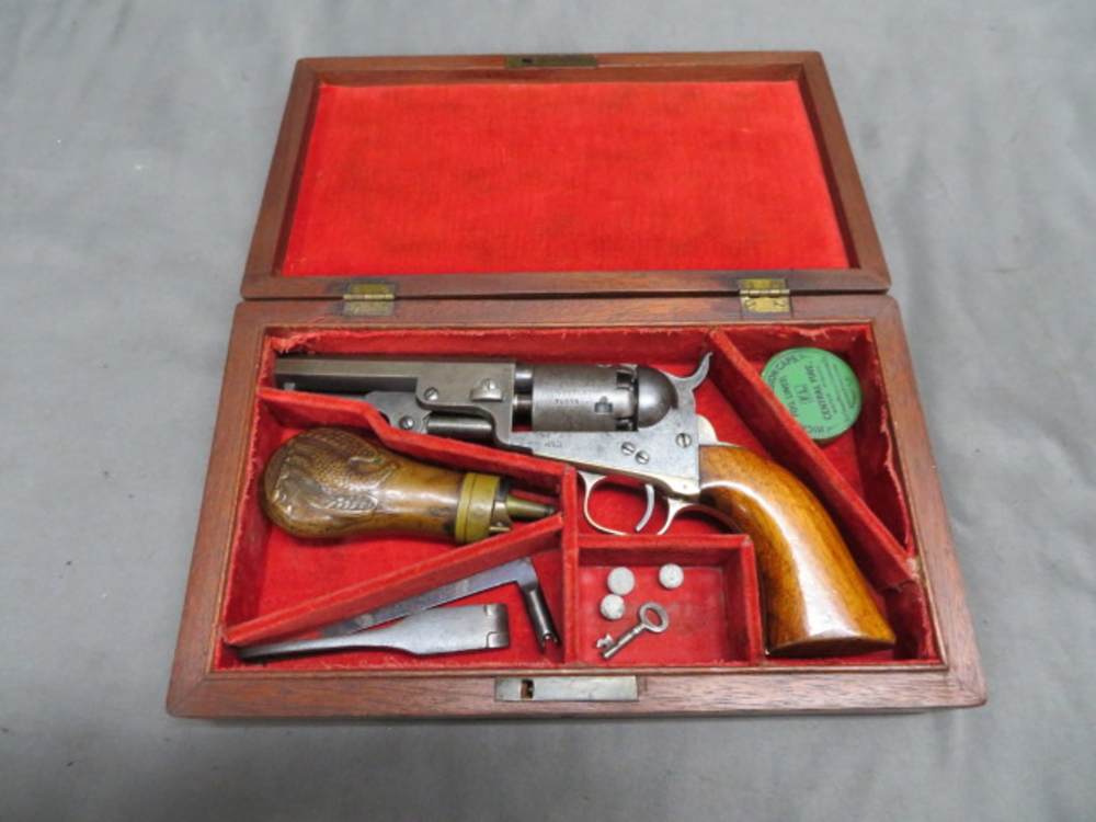 PRE CIVIL WAR COLT MODEL 1849 POCKET REVOLVER W/ CASE-MFG 1853-img-0