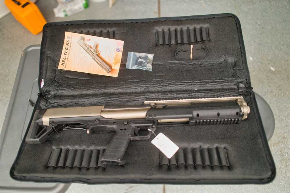 Kel-Tec KSG 12-Gauge Shotgun, Titanium-Colored and Black-img-0