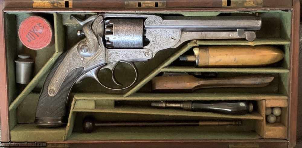 EXCEPTIONAL FACTORY ENGRAVED & CASED CSA KERR PERCUSSION REVOLVER.-img-0