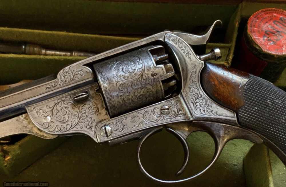 EXCEPTIONAL FACTORY ENGRAVED & CASED CSA KERR PERCUSSION REVOLVER.-img-3