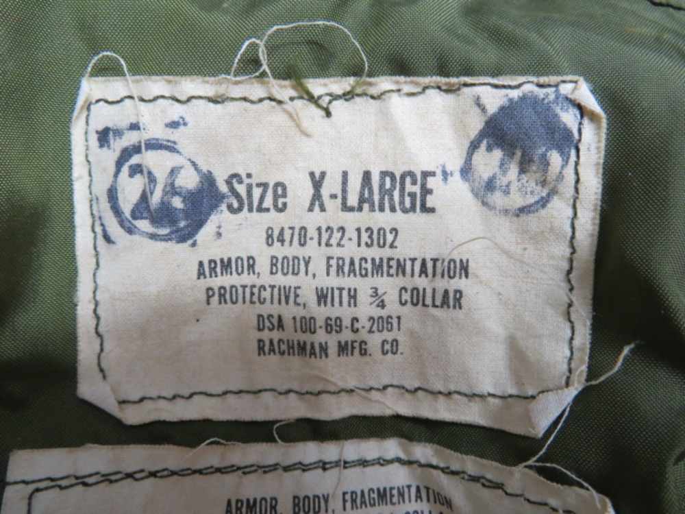 VIETNAM WAR US MILITARY BODY ARMOR FLAK VEST-SIZE XL-DATED 1969-img-9