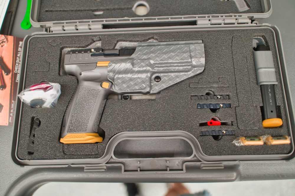 Canik SFx Rival 9mm Pistol, Gray and Gold-img-1
