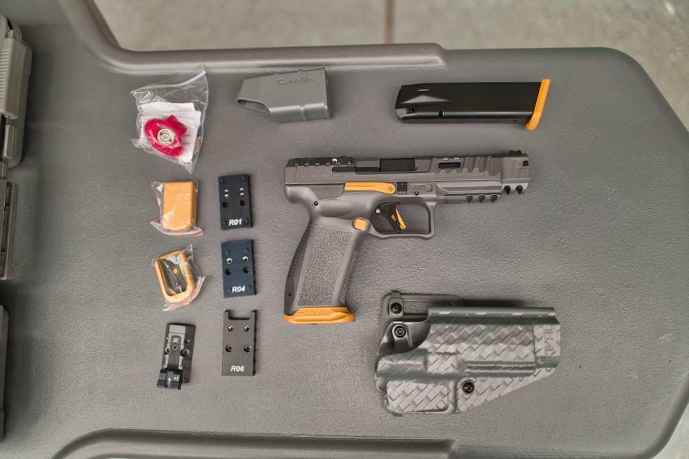 Canik SFx Rival 9mm Pistol, Gray and Gold-img-0