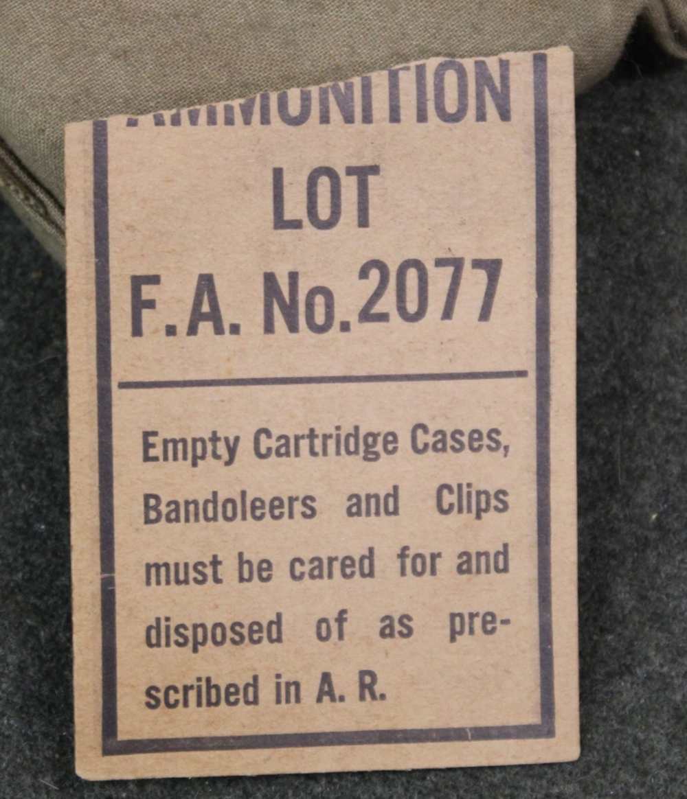 Scarce USGI Bandolier of M1 Ball .30-06 on stripper clips 1938 ammo 60 rds-img-2