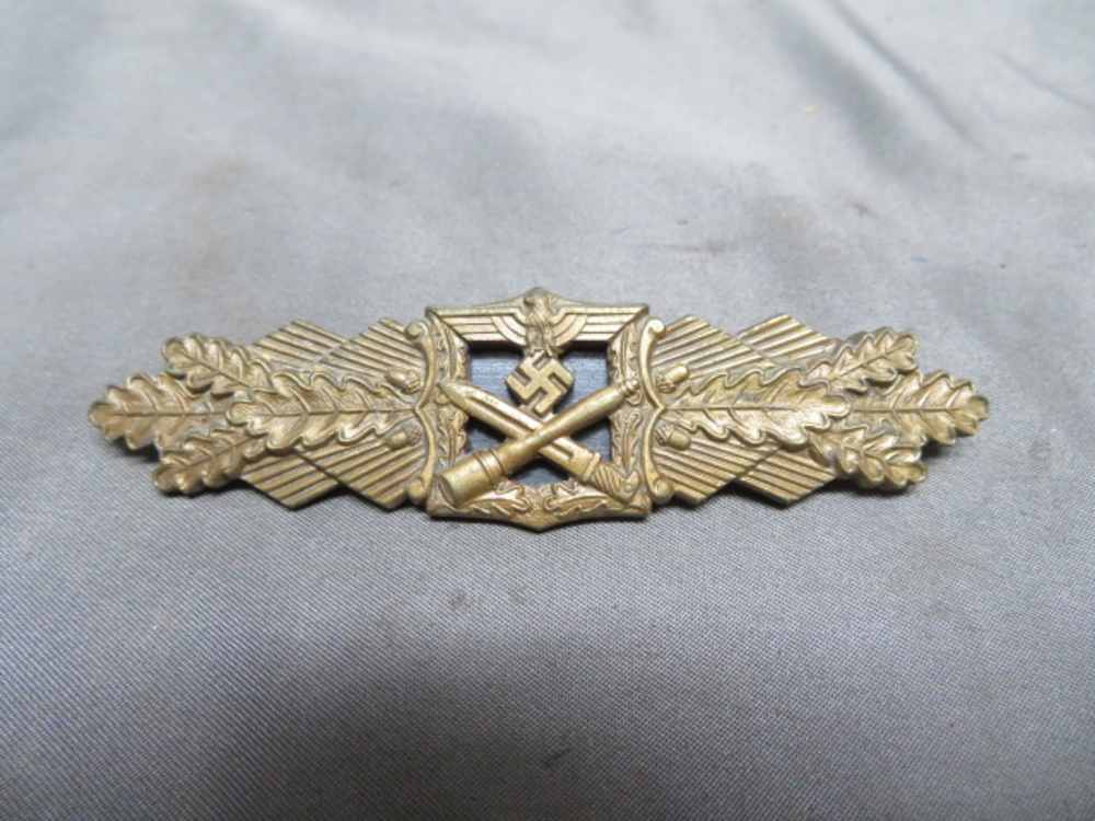 WWII GERMAN BRONZE CLOSE COMBAT CLASP-ORIGINAL-NICE DETAIL & FINISH-img-0