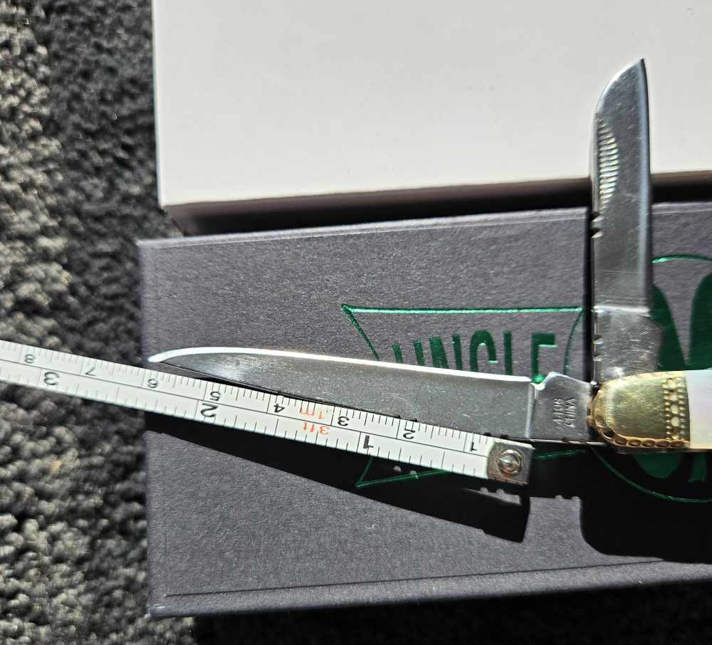 Uncle Lucky Green Turquoise & Mother of Pearl Range Rider knife UL-114G/MOP-img-5