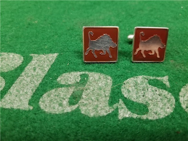 CUSTOM MADE STERLING SILVER CUFFLINKS, WARTHOG-img-0