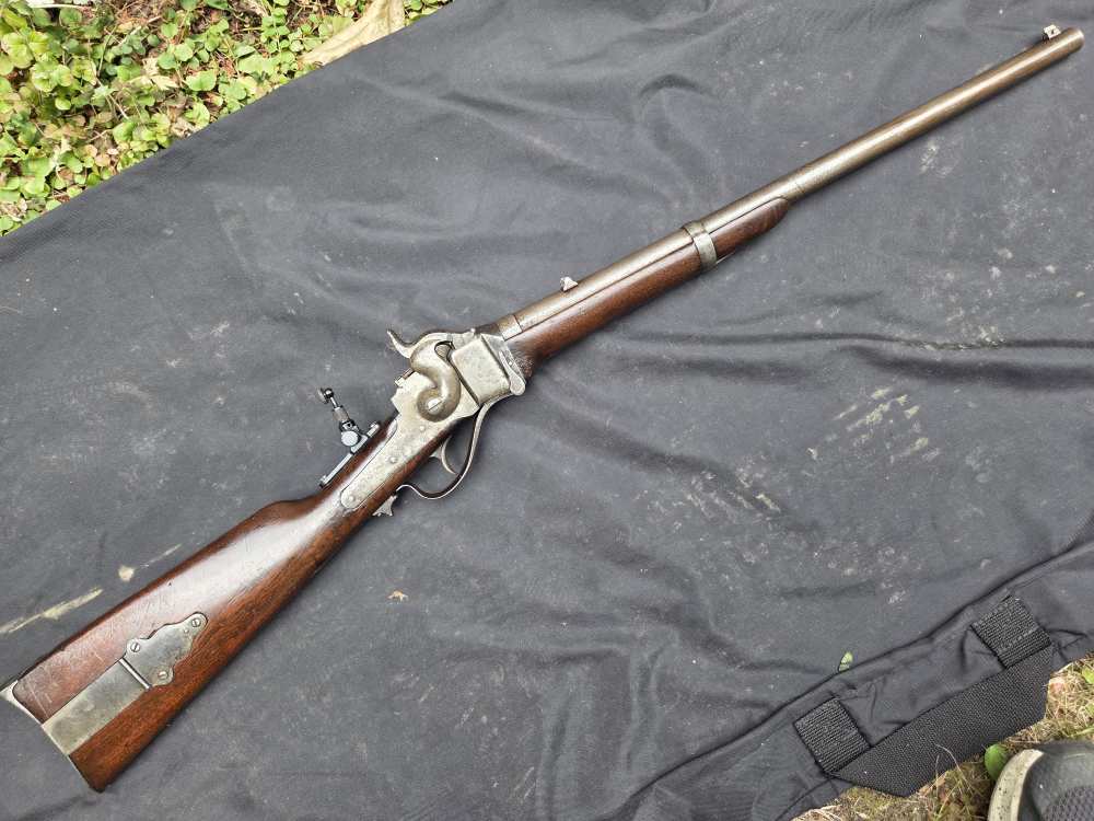 ANTIQUE SHARPS M 1863 CARBINE CARTRIDGE CONVERSION 45 70 EXC BORE-img-0