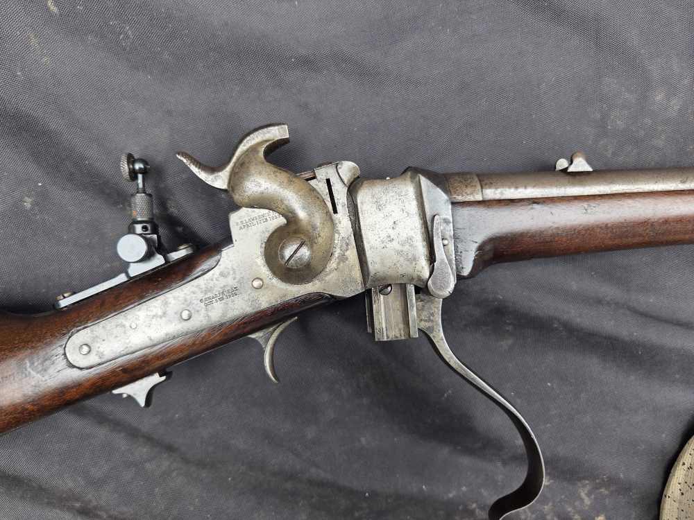 ANTIQUE SHARPS M 1863 CARBINE CARTRIDGE CONVERSION 45 70 EXC BORE-img-12