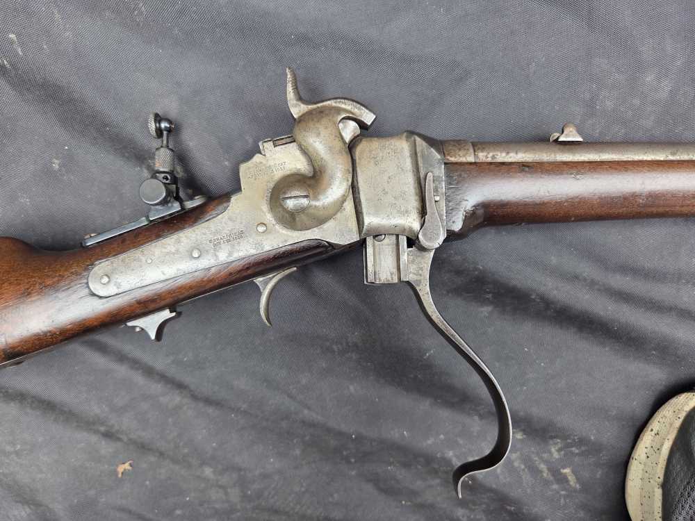 ANTIQUE SHARPS M 1863 CARBINE CARTRIDGE CONVERSION 45 70 EXC BORE-img-11