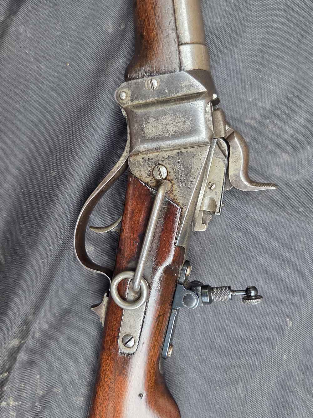 ANTIQUE SHARPS M 1863 CARBINE CARTRIDGE CONVERSION 45 70 EXC BORE-img-2