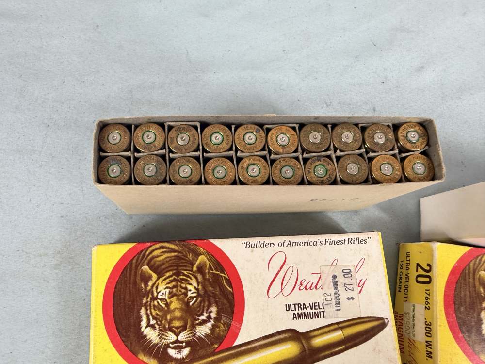 Two Different Vintage Weatherby Tiger Boxes 300 Wby Mag Brass (ka2)-img-4