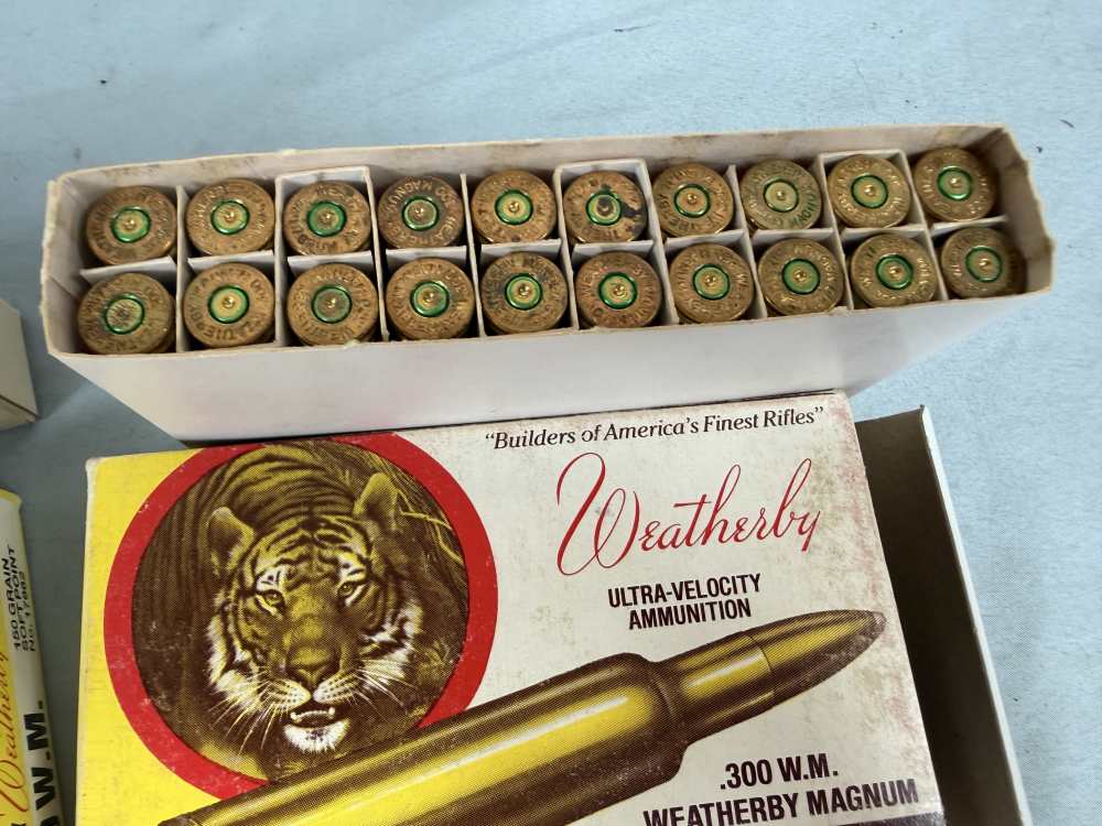Two Different Vintage Weatherby Tiger Boxes 300 Wby Mag Brass (ka2)-img-5