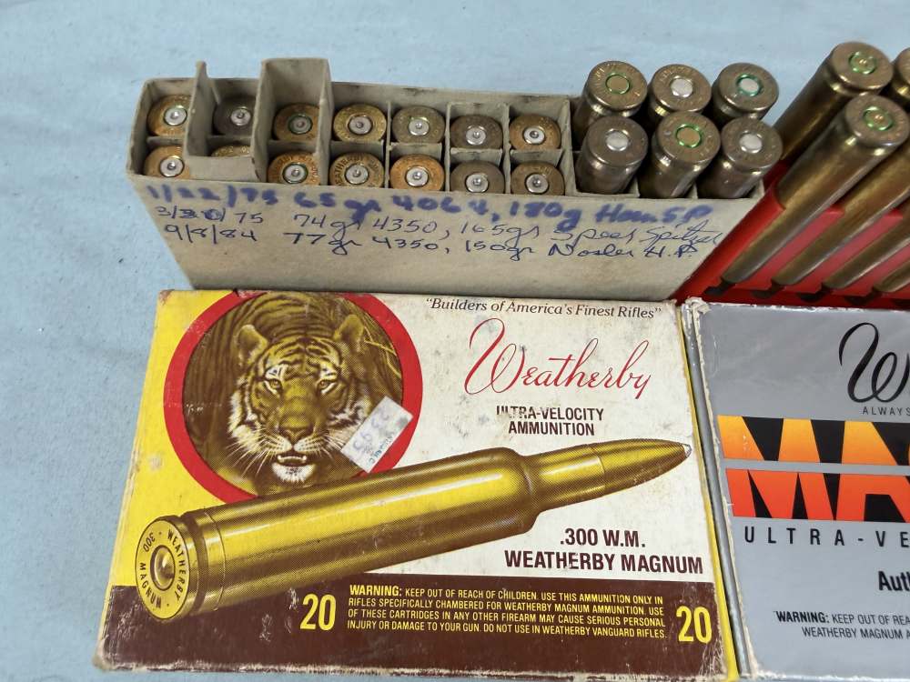 Three Vintage Weatherby Boxes 300 Wby Mag Brass + Ammo (ka3)-img-6