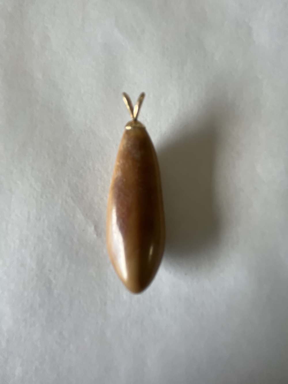 Antique Eskimo scrimshaw seal tooth pendent 14 k-img-1