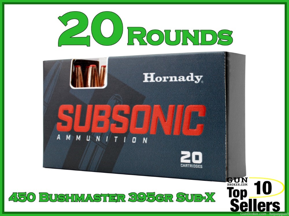 Hornady Subsonic 450 Bushmaster Ammo Sub-X 82247 -img-0
