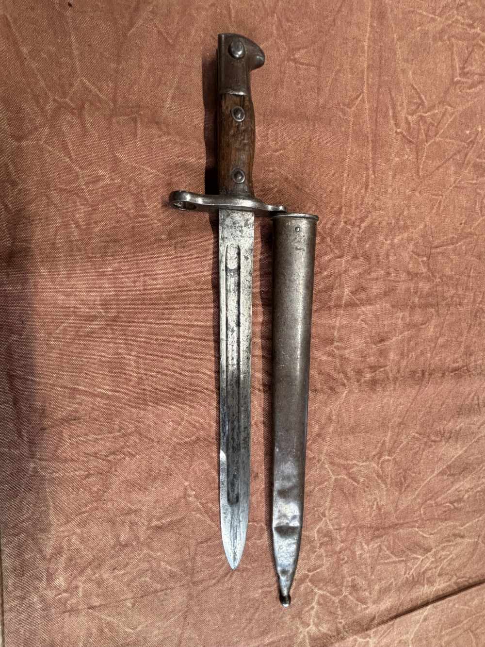 U.S. Krag Bayonet 1900 dated w/ scabbard.  #1771-img-0