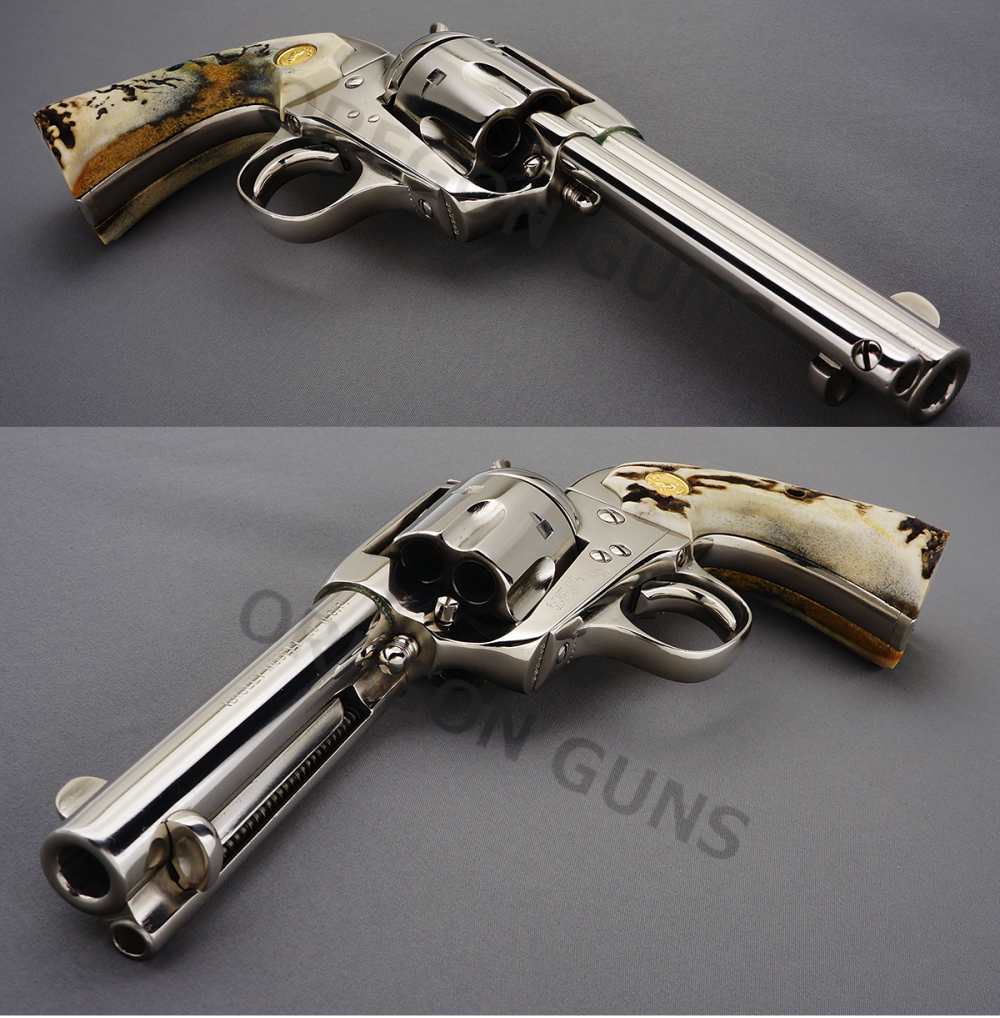 COLT SAA BISLEY .38 WCF NICKEL STAG GRIPS DALE WISE CUSTOM MFG 1908 C&R OK-img-2