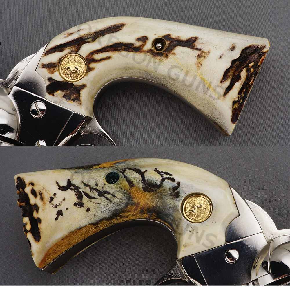 COLT SAA BISLEY .38 WCF NICKEL STAG GRIPS DALE WISE CUSTOM MFG 1908 C&R OK-img-5