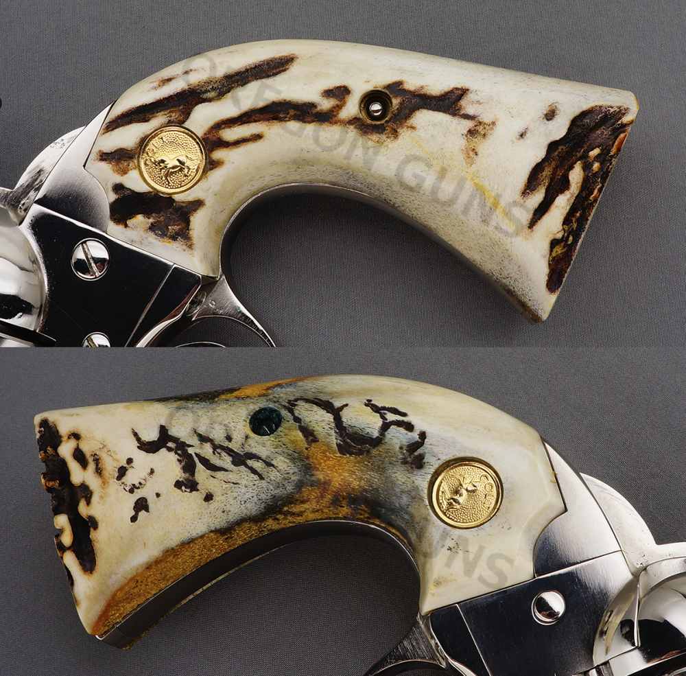 COLT SAA BISLEY .38 WCF NICKEL STAG GRIPS DALE WISE CUSTOM MFG 1908 C&R OK-img-4