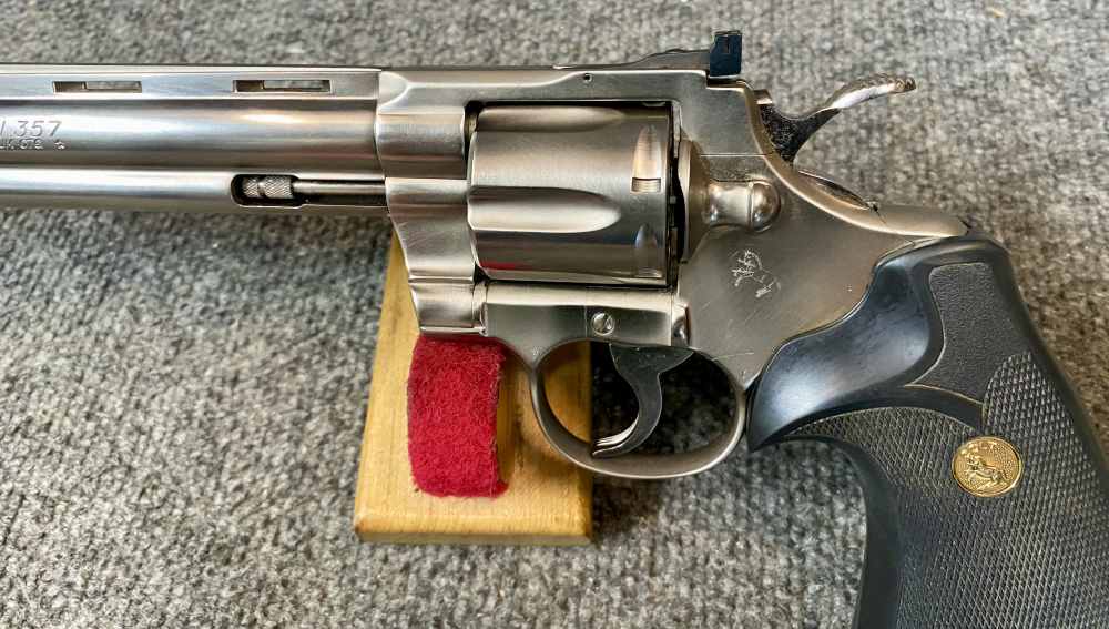 Colt Python Early 1980s 8 Inch in E Nickel Collector Grade with box -img-4
