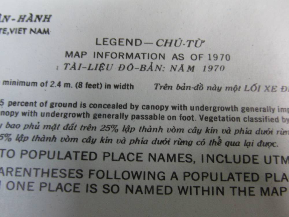 1970 DATED VIETNAM WAR TOPIGRAPHICAL MAP OF AP DAN KIA-VIETNAM-img-1