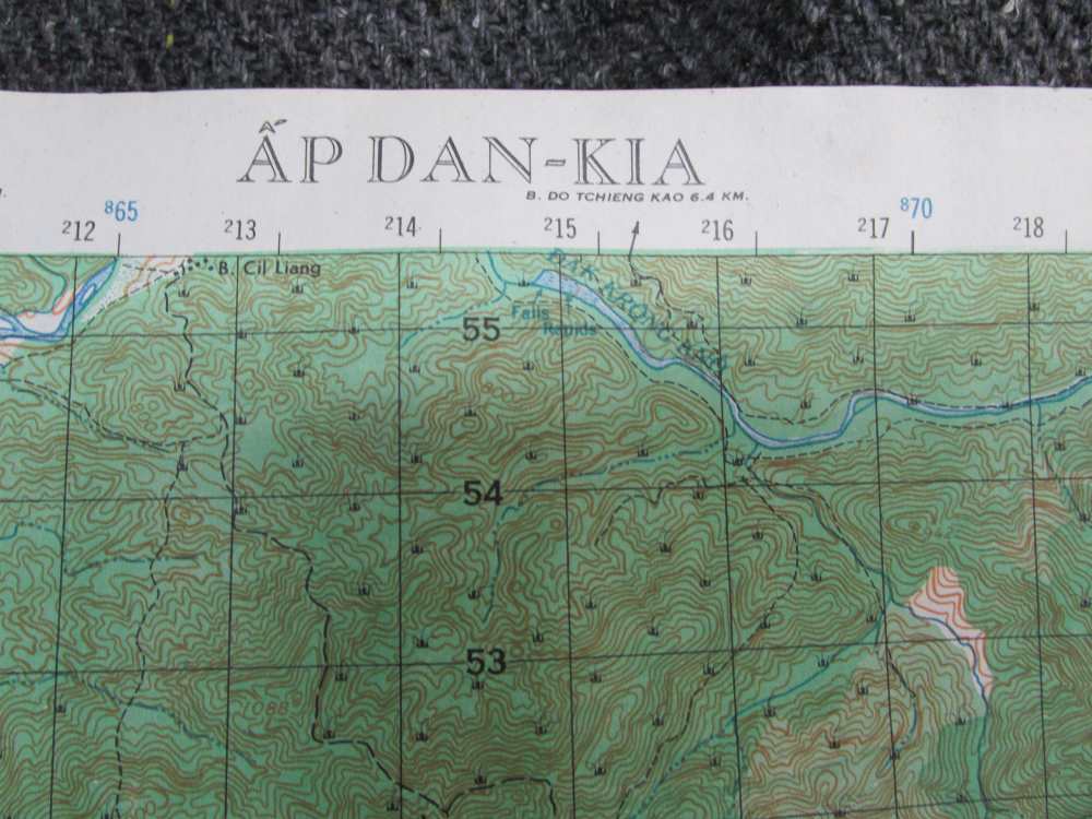 1970 DATED VIETNAM WAR TOPIGRAPHICAL MAP OF AP DAN KIA-VIETNAM-img-2